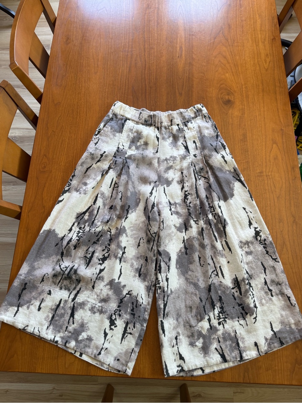 Alembika Marbled Wide Leg 100% Linen Pants